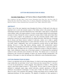 Collaborative Cotton Mechanization Project in India