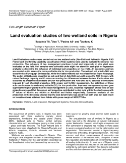 Land evaluation studies of two wetland soils in Nigeria