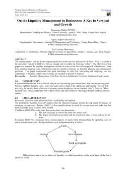 On the Liquidity Management in Businesses: A Key to