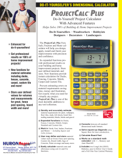PROJECTCALC&reg; PLUS Do-It-Yourself Project Calculator