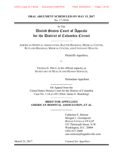 AHA, Hospitals Reply Brief - American Hospital Association