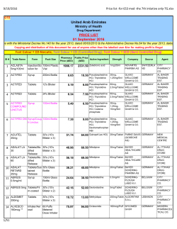 United Arab Emirates 01 September 2016 PRICE - cpd