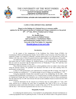 CAPSU-CNMG Opinion Poll Report - UWI St. Augustine