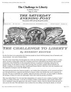 The Challenge to Liberty, by Herbert Hoover, Sept. 8, 1934