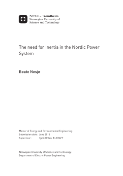 The need for Inertia in the Nordic Power System