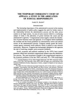 The Temporary Emergency Court of Appeals: A Study in the