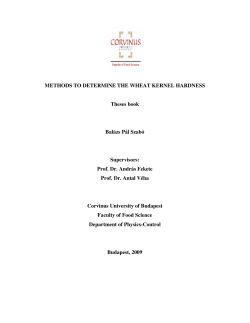 METHODS TO DETERMINE THE WHEAT KERNEL HARDNESS