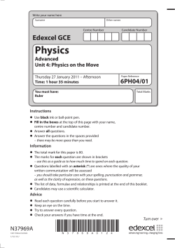 Question paper - Unit 4 (6PH04) - January 2011