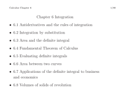Chapter 6 Integration &bull; 6.1 Antiderivatives and the rules of