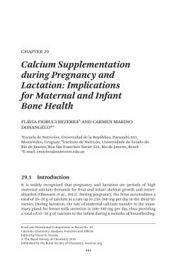 Calcium Supplementation during Pregnancy and Lactation