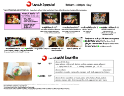 "Lunch Special Menu".
