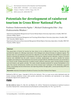 Potentials for development of rainforest tourism in Cross River