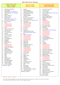 MIT 2016 Party Playlist