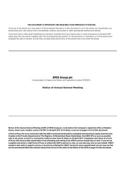EMIS Group notice of annual general meeting 2017