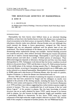 the molecular genetics of haemophilia a and b