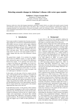 Detecting semantic changes in Alzheimer`s disease with vector