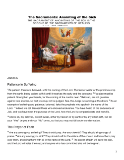 Anointing of the Sick and Holy Orders