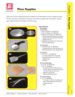 Pizza Supplies - FFR Merchandising