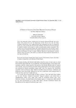 A Wind of Change: The New British Colonial