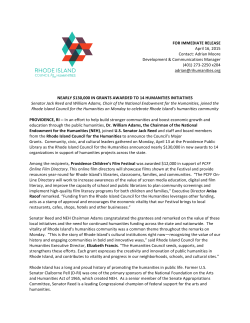2015 major grants - Rhode Island Council for the Humanities