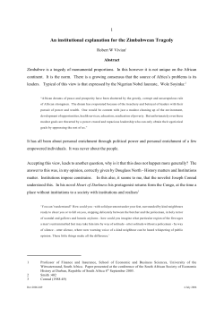 An institutional explanation for the Zimbabwean Tragedy