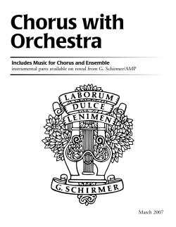 CHORUS AND ORCHESTRA/ENSEMBLE G. SCHIRMER / AMP