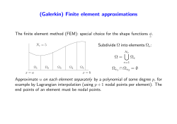 (Galerkin) Finite element approximations