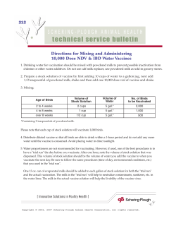 Directions for mixing and administering 10000 ds vaccines in DW