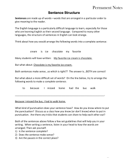 Sentence Structure