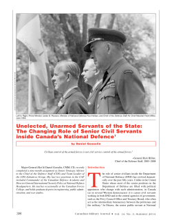 Unelected, Unarmed Servants of the State: The Changing Role of