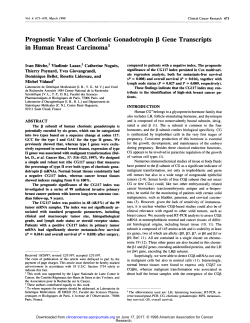 Prognostic Value of Chorionic Gonadotropin Gene Transcripts in