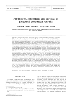 Production, settlement, and survival of plexaurid gorgonian recruits