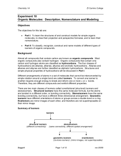 Modeling the Shapes of Simple Organic Compounds