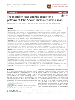 The mortality rates and the space-time patterns of John Snow`s