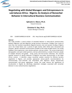 Negotiating with Global Managers and Entrepreneurs in sub