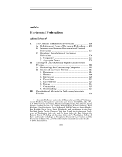 Horizontal Federalism - Minnesota Law Review