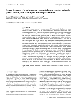 Secular dynamics of a coplanar, non