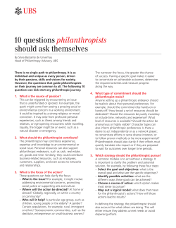10 questions philanthropists should ask themselves