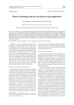Moral reasoning and its correlates in job applicants