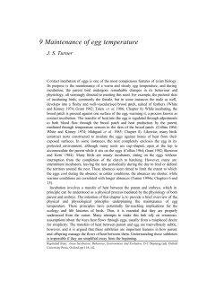 9 Maintenance of egg temperature