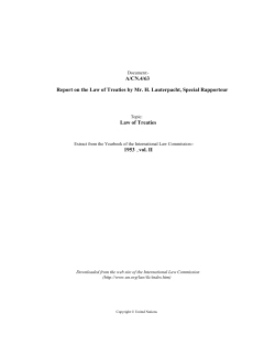 ÿþ R eportonthe L awof T reatiesby M r . H . L auterpacht , S pecial
