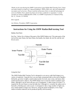 Instructions for Using the OMW Radius\Ball turning Tool