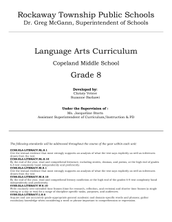Rockaway Township Public Schools Language Arts Curriculum