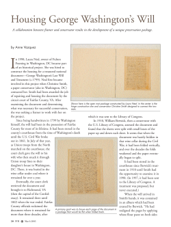 Housing George Washington`s Will