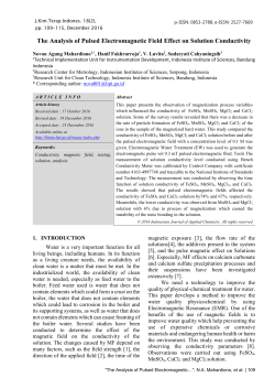 The Analysis of Pulsed Electromagnetic Field Effect on Solution