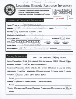 nlml `z - Louisiana Office of Culture, Recreation and Tourism