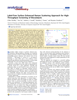 Label-Free Surface Enhanced Raman Scattering
