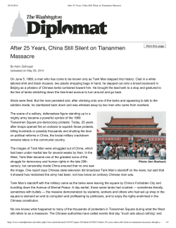 After 25 Years, China Still Silent on Tiananmen