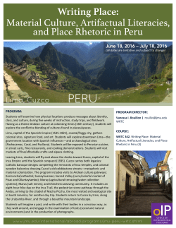 Material Culture, Artifactual Literacies, and Place Rhetoric in Peru