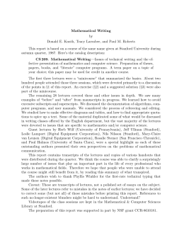 Mathematical Writing by Donald E. Knuth, Tracy Larrabee, and Paul